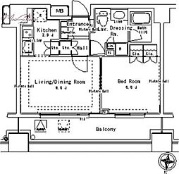 パークアクシス御茶ノ水ステージ 1LDKの間取図画像