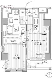 シティインデックス千代田秋葉原 1LDKの間取図画像