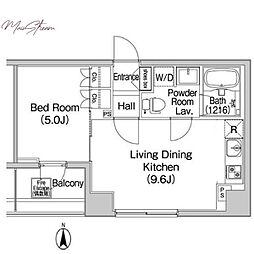 コンフォリア上野広小路 1LDKの間取図画像