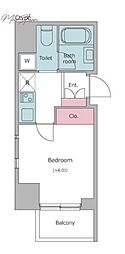 レジディア文京本郷2 1Kの間取図画像
