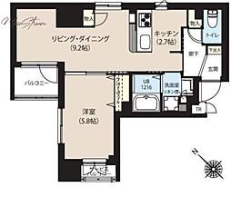 グランカーサ日本橋浜町 1LDKの間取図画像