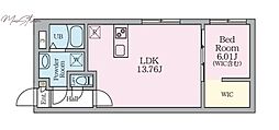 リベスト神保町 1LDKの間取図画像