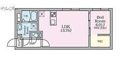 リベスト神保町 1LDKの間取図画像