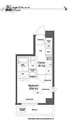 プラウドフラット小石川 1Kの間取図画像