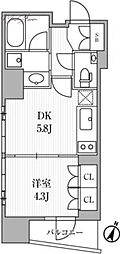Dimus大手町NORTH 1DKの間取図画像