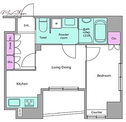 レジディア文京千石2 1DKの間取図画像