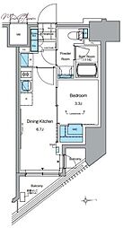ルフォンプログレ田原町 1DKの間取図画像