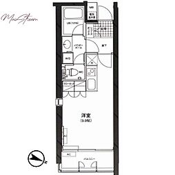 カーサ・デル・ソル小石川 ワンルームの間取図画像