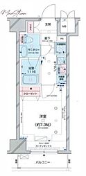 コンシェリア御徒町 1Kの間取図画像