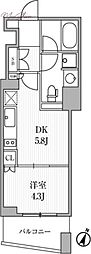 Dimus大手町NORTH 1DKの間取図画像