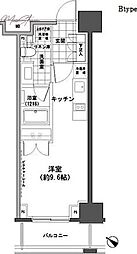 パークハビオ人形町 ワンルームの間取図画像