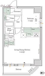 ワンルーフレジデンス新御徒町 1LDKの間取図画像