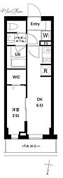プレセダン千駄木 1DKの間取図画像