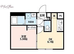 文京区大塚2丁目マンション 1DKの間取図画像