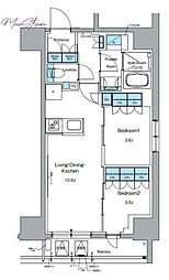 ルフォンプログレ上野御徒町 2LDKの間取図画像