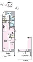Garden Xavis門前仲町 2LDKの間取図画像