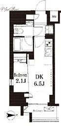 フレンシア御徒町 1DKの間取図画像