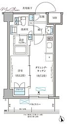 パークアクシス文京本郷 1DKの間取図画像