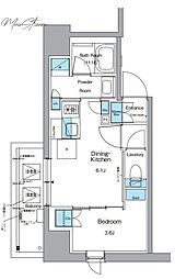 ルフォンプログレ上野御徒町 1DKの間取図画像