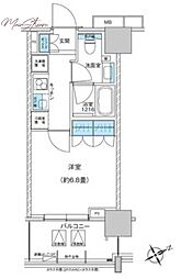 ザ・パークハウス浅草橋タワーレジデンス 1Kの間取図画像