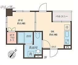 スフィア日本橋富沢町 1DKの間取図画像
