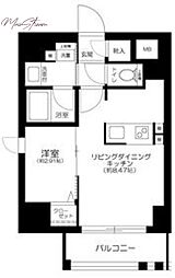 ＧＲＡＮＳＩＴＥ千代田水道橋 8階1LDKの間取り