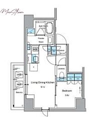 ルフォンプログレ上野御徒町 11階1LDKの間取り