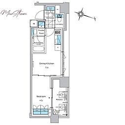 ルフォンプログレ神田プレミア 4階1DKの間取り