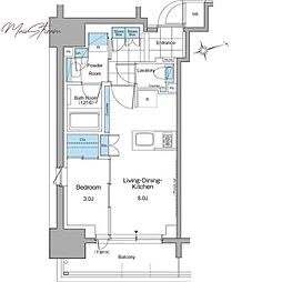 ルフォンプログレ本郷三丁目 13階1LDKの間取り