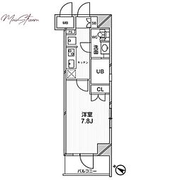 エルスタンザ文京千駄木 6階1Kの間取り