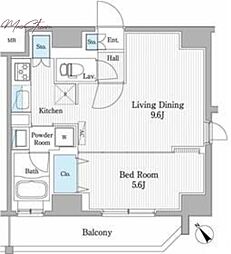 パティオスクエア御茶ノ水 5階1LDKの間取り
