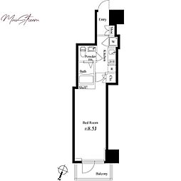 パティオ神田 8階1Kの間取り
