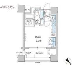 パークアクシス茅場町 8階ワンルームの間取り