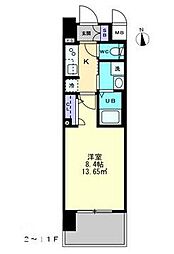 JR高徳線 栗林公園北口駅 徒歩7分の賃貸マンション 6階1Kの間取り