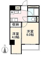 JR高徳線 栗林公園北口駅 徒歩10分の賃貸マンション 4階2Kの間取り