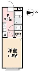 高松琴平電気鉄道長尾線 元山駅 徒歩27分の賃貸アパート 2階1Kの間取り