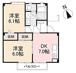 高松琴平電気鉄道長尾線 池戸駅 徒歩37分の賃貸アパート 2階2DKの間取り