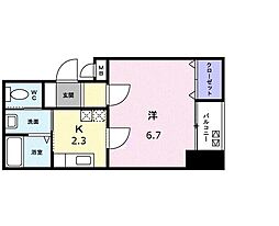 高松琴平電気鉄道琴平線 栗林公園駅 徒歩7分の賃貸マンション 6階1Kの間取り