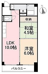 JR高徳線 昭和町駅 徒歩10分の賃貸マンション 2階2LDKの間取り