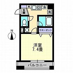 高松琴平電気鉄道琴平線 瓦町駅 徒歩6分の賃貸マンション 2階1Kの間取り