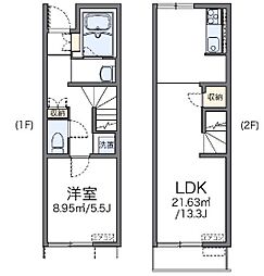 JR予讃線 香西駅 徒歩16分の賃貸アパート 1階1LDKの間取り