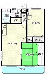 高松琴平電気鉄道琴平線 三条駅 徒歩12分の賃貸マンション 2階2LDKの間取り