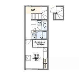高松琴平電気鉄道長尾線 林道駅 徒歩10分の賃貸アパート 2階1Kの間取り