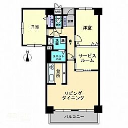 香川県高松市木太町5110-18の賃貸マンション 8階2SLDKの間取り