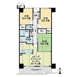 高松琴平電気鉄道長尾線 元山駅 徒歩22分の賃貸マンション 2階3LDKの間取り