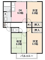 アネシスコートA 3DKの間取図画像