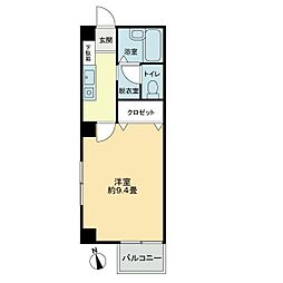 フォブールHINATA 1Kの間取図画像