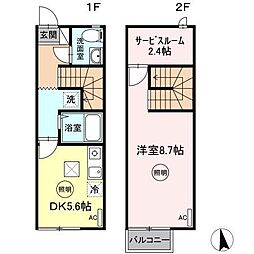 高松琴平電気鉄道長尾線 木太東口駅 徒歩12分の賃貸アパート 1階1SLDKの間取り