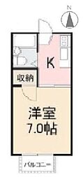 高松琴平電気鉄道長尾線 学園通り駅 徒歩6分の賃貸アパート 2階1Kの間取り