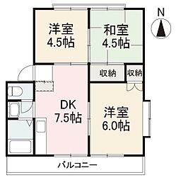 高松琴平電気鉄道長尾線 池戸駅 徒歩33分の賃貸アパート 2階3DKの間取り